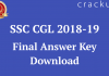 SSC CGL Final Answer Key 2019