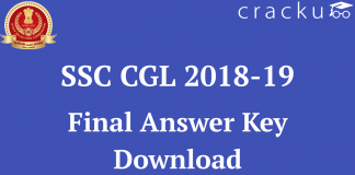 SSC CGL Final Answer Key 2019