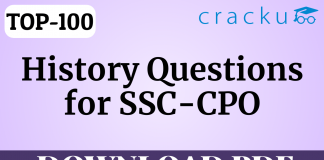 Top-100 History Questions for SSC-CPO