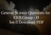 General Science Questions for RRB Group - D Set-3 PDF