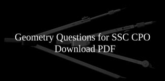 Geometry Questions for SSC CPO PDF