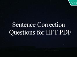 Sentence Correction Questions for IIFT PDF