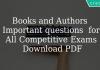 Books and Authors Important questions for All Competitive Exams