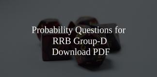 Probability Questions for RRB Group-D PDF
