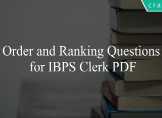 order and ranking questions for ibps clerk pdf