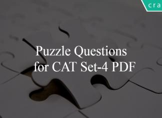 Puzzle Questions for CAT Set-4 PDF