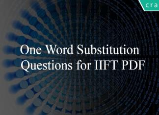 One Word Substitution Questions for IIFT PDF