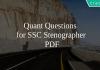 Quant Questions for SSC Stenographer PDF
