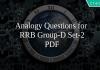 Analogy Questions for RRB Group-D Set-2 PDF