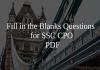 Fill in the Blanks Questions for SSC CPO PDF