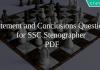 Statement and Conclusions Questions for SSC Stenographer PDF