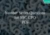 Number Series Questions for SSC CPO PDF