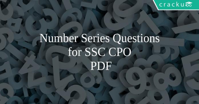 Number Series Questions for SSC CPO PDF