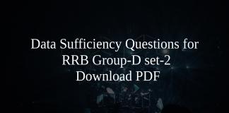 Data Sufficiency Questions for RRB Group-D set-2 PDF