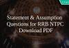 Statement & Assumption Questions for RRB NTPC PDF