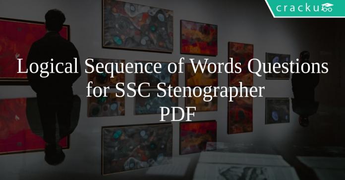 Logical Sequence of Words Questions for SSC Stenographer PDF