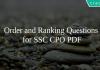 Order and Ranking Questions for SSC CPO PDF