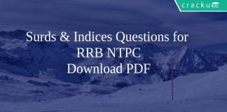 Surds & Indices Questions for RRB NTPC PDF