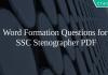 Word Formation Questions for SSC Stenographer PDF