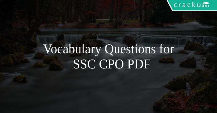 Vocabulary Questions for SSC CPO PDF