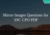 Mirror Images Questions for SSC CPO PDF