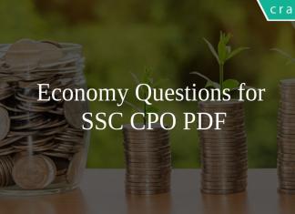 Economy Questions for SSC CPO PDF