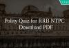 Polity Quiz for RRB NTPC PDF