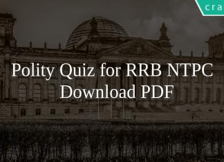 Polity Quiz for RRB NTPC PDF