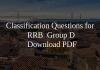 Classification Questions for RRB Group D PDF