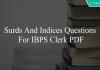 surds and indices questions for ibps clerk pdf