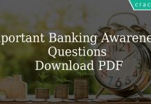 Important Banking Awareness Questions