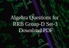 Algebra Questions for RRB Group-D Set-3 PDF