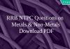 RRB NTPC Questions on Metals & Non-Metals PDF