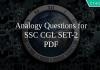 Analogy Questions for SSC CGL SET-2 PDF