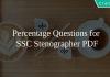 Percentage Questions for SSC Stenographer PDF