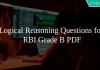 Logical Reasoning Questions for RBI Grade B PDF