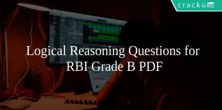 Logical Reasoning Questions for RBI Grade B PDF