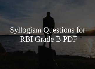 Syllogism Questions for RBI Grade B PDF