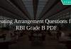 Seating Arrangement Questions for RBI Grade B PDF