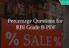 Percentage Questions for RBI Grade B PDF