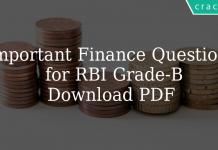 Important Finance Questions for RBI Grade-B