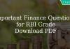 Important Finance Questions for RBI Grade-B