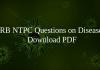 RRB NTPC Questions on Diseases PDF