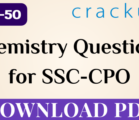 SSC-CPO || TOP-50 Chemistry Questions