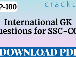 TOP-100 International GK Questions for SSC-CGL