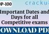 TOP-100 Important Dates and Days for all Competitive Exams