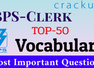 TOP-50 Questions on Vocabulary for IBPS-Clerk