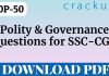 TOP-50 Polity and Governance Questions || SSC-CGL