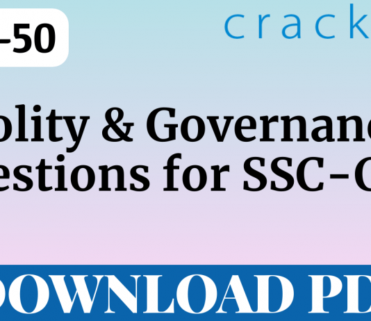 TOP-50 Polity and Governance Questions || SSC-CGL