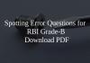 Spotting Error Questions for RBI Grade-B PDF